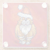 赤にジンジャーキャットクリスマス ガラスコースター (裏面)