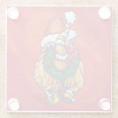 赤にジンジャーキャットクリスマス ガラスコースター (裏面)