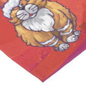 赤にジンジャーキャットクリスマス ショートテーブルランナー (コーナー)