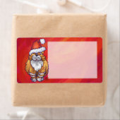 赤にジンジャーキャットクリスマス ラベル (インサイチュ)