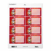 赤にジンジャーキャットクリスマス ラベル (フルシート)