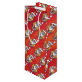 赤にジンジャーキャットクリスマス ワインギフトバッグ (裏面アングル)