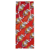 赤にジンジャーキャットクリスマス ワインギフトバッグ (裏面)