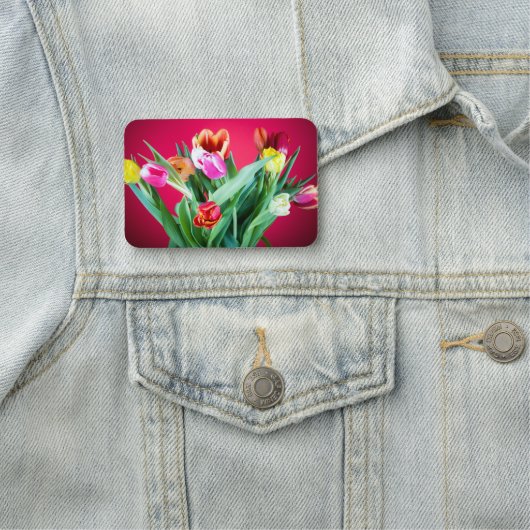 赤にチューリップの花束 名札 (インサイチュ)