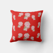 赤にピンク色の花 クッション (裏面)