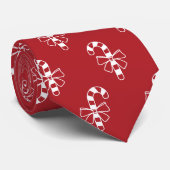 赤にミニマルな白キャンディカネパターン ネクタイ (ロール)