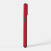 赤にミニマル白モノグラム iPhone 15ケース (右側面)