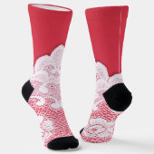 赤にレース ソックス (傾斜あり)