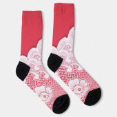 赤にレース ソックス (右)