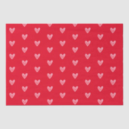 赤に優しいパレの水彩ハート模様 薄葉紙