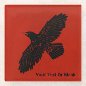 赤に割る ガラスコースター (正面)