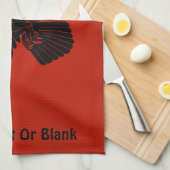 赤に割る キッチンタオル (四つ折り)