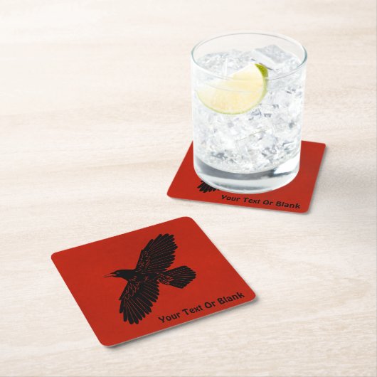 赤に割る スクエアペーパーコースター (インサイチュ)