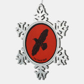 赤に割る スノーフレークピューターオーナメント (右)