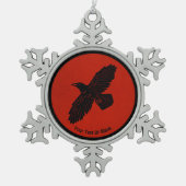 赤に割る スノーフレークピューターオーナメント (正面)