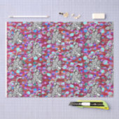 赤に卵を付けたイースターバニー 薄葉紙 (クラフト)