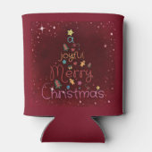 赤に対する楽しい聖降誕祭の挨拶 缶クーラー (裏面)