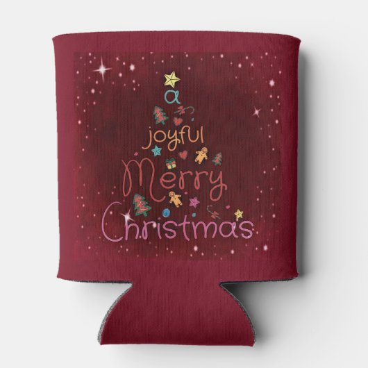 赤に対する楽しい聖降誕祭の挨拶 缶クーラー (裏面)