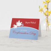 赤に対する確約おめでとう少年 カード (黄色い花)