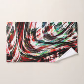 赤に対する緑がかったストライプシアン色の戦争 バスタオルセット (ハンドタオル)