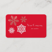 赤に対する黄金と白の雪片 名刺 (正面)