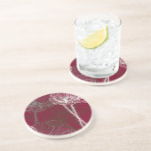 赤に手描きのケシ コースター (側面)