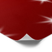 赤に星がある白いクリスマスツリー。 ポスター (角)