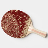 赤に星を付けた金ゴールドマンダラ 卓球ラケット (横)
