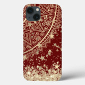赤に星を付けた金ゴールドマンダラ Case-Mate iPhoneケース (裏面)
