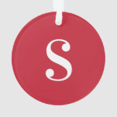 赤に白い大きいモノグラム オーナメント (裏面)