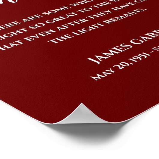 赤に白の光は残る名言記念プレート ポスター (角)