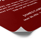 赤に白の光は消えぬメモリアル・クォート看板 ポスター (角)