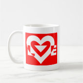 赤に白を愛 コーヒーマグカップ (左)