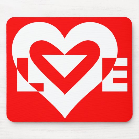赤に白を愛 マウスパッド (正面)