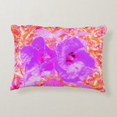 赤に紫とホットピンクの梅熱狂するハイビスカス アクセントクッション (裏面)