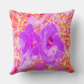 赤に紫とホットピンクの梅熱狂するハイビスカス クッション (裏面)