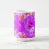 赤に紫とホットピンクの梅熱狂するハイビスカス コーヒーマグカップ (中央)