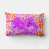 赤に紫とホットピンクの梅熱狂するハイビスカス ランバークッション (裏面)