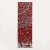 赤に銀星の魅惑の曼荼羅 ヨガマット (裏面)