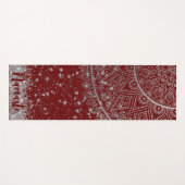 赤に銀星の魅惑の曼荼羅 ヨガマット (正面(横))