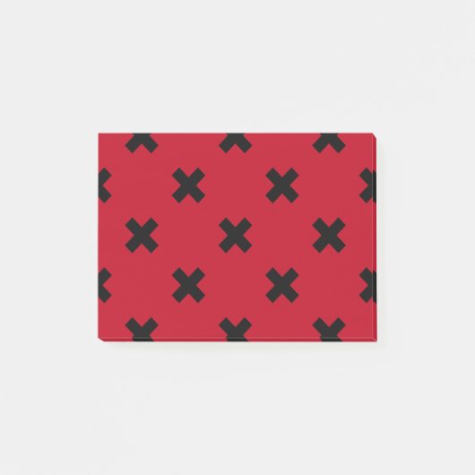 赤に黒いステッチ ポストイット (正面)