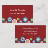 赤のお母さんの情報カード コーリングカード (正面/裏面)