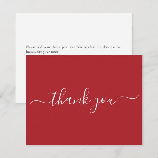 赤のお礼 サンキューカード (正面/裏面)