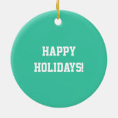 赤のかわいいクリスマスの戦わない兵隊の男の子 セラミックオーナメント (裏面)