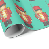 赤のかわいいクリスマスの戦わない兵隊の男の子 ラッピングペーパー (ロールコーナー)