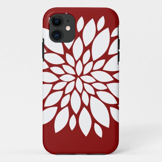 赤のかわいらしい白い花の花弁の芸術 Case-Mate iPhoneケース (裏面)