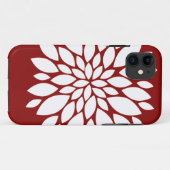 赤のかわいらしい白い花の花弁の芸術 Case-Mate iPhoneケース (裏面(横))
