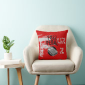 赤のけばのペダル、黒および灰色 クッション (椅子)