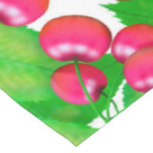 赤のさくらんぼエレガントと緑の葉パターン| テーブルクロス (アングル)