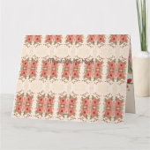 赤のはっきりしたフローラサンキューカード カード (裏面)